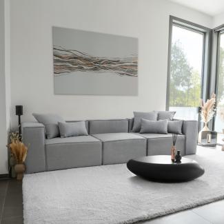 HOME DELUXE Modulares Sofa VERONA - Größe M Hellgrau - (BxHxL) 327, 68, 119 cm