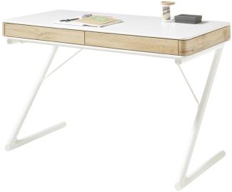 Schreibtisch >BUKAREST< in weiß, MDF - 120x75x60cm (BxHxT)