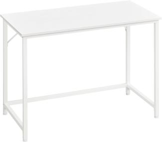 VASAGLE Schreibtisch, Computertisch, Bürotisch, für Arbeitszimmer, Schlafzimmer, Industrie-Design, Metallgestell, weiß, 50 x 100 x 75 cm