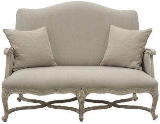 Casa Padrino Luxus Barock Sofa Grau / Antik Grau 150 x 100 x H. 115 cm - Wohnzimmer Sofa mit dekorativen Kissen