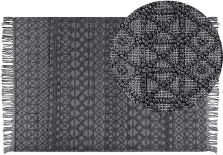 Teppich Wolle schwarz 160 x 230 cm Kurzflor ALUCRA