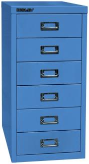Bisley MultiDrawer™, 29er Serie, DIN A4, 6 Schubladen, Farbe blau