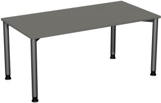 Schreibtisch '4 Fuß Flex' höhenverstellbar, 160x80cm, Graphit / Anthrazit