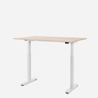 120 x 80 cm WRK21® SMART - Mandal Ahorn / Weiss elektrisch höhenverstellbarer Schreibtisch
