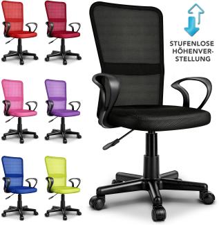 TRESKO Bürostuhl lila Schreibtischstuhl Drehstuhl, mit Armlehnen & Kunststoff-Leichtlaufrollen, stufenlos höhenverstellbar, gepolsterte Sitzfläche, ergonomische Passform