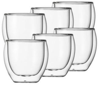 Klasique Doppelwandige Gläser 100 ml, 6er Set, Espresso Glas Set, Espressogläser Schwebeeffekt