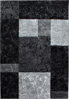 Kurzflor Teppich Hara rechteckig - 120x170 cm - Schwarz