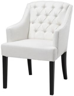 Casa Padrino Luxus Stuhl mit Armlehne Elfenbein - Wohnzimmer Hotel Möbel