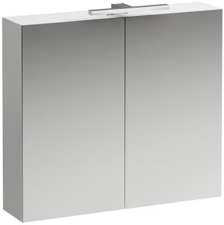 Laufen Base Spiegelschrank 800 mm, 2 Türen, LED- Licht Element, Farbe: Weiß glänzend - H4028021102611