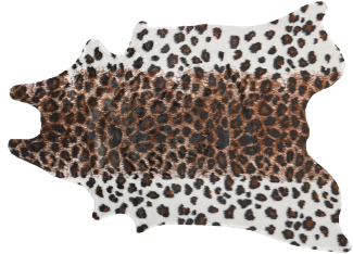 Kunstfell-Teppich Leopard braun weiß 150 x 200 cm BOGONG
