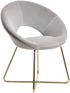 KADIMA DESIGN NETO Esszimmerstuhl aus Samt mit Metallbeinen und gepolsterter Sitzschale. Farbe: Grau