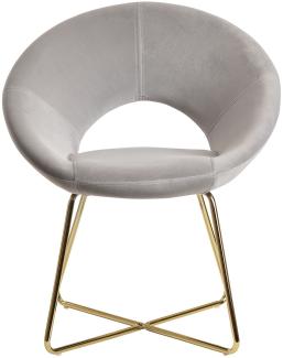 KADIMA DESIGN NETO Esszimmerstuhl aus Samt mit Metallbeinen und gepolsterter Sitzschale. Farbe: Grau