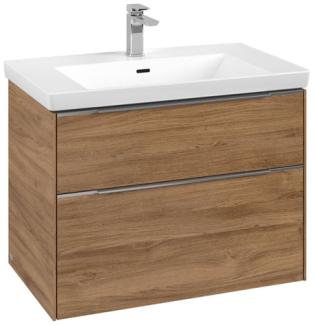 Villeroy & Boch Subway 3.0, Waschbeckenunterschrank, 772x576x478 mm, 2 Auszüge, C5740, Farbe: Front/Korpus: Kansas Oak, Griff: Aluminium glänzend - C57400RH