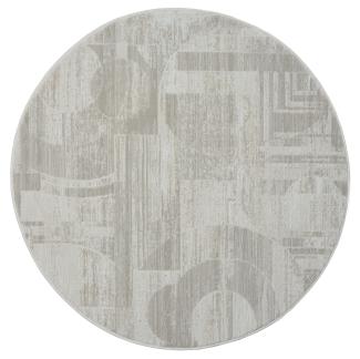 Teppich CERCHIO rund Creme-Grau 120 x 120 cm