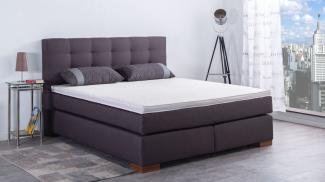 AUKONA| Boxspringbett Phönix Anthracite 200x200 | 7- Zonen Taschenfederkern Matratze, mit Komfortschaumtopper