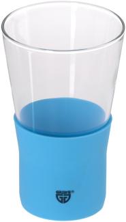 Glas 350 ml mit Silikon blau