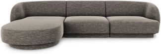 Micadoni 4-Sitzer Ecke links Sofa Miley | Bezug Grey | Beinfarbe Black Plastic