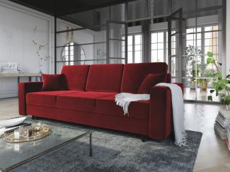 Sofa 3-Sitzer CARDE mit Schlaffunktion Rot