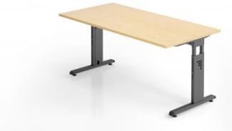 Schreibtisch C-Fuß 160x80cm Ahorn-Graphit
