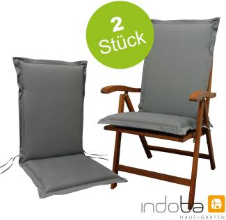 2 x indoba - Sitzauflage Hochlehner Serie Premium - extra dick - Grau