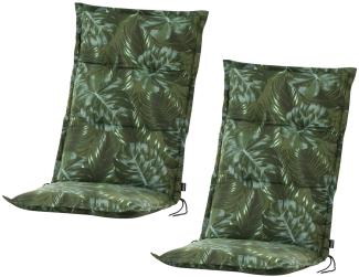 Auflagen Hochlehner für Gartenstuhl 120x48cm Sesselauflage Stuhlpolster Polster in grün oder grau Gartenstuhlauflagen dick gepolstert