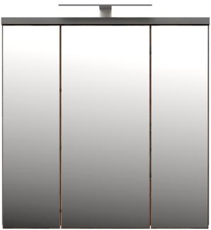 FORTE Veris Hangeschrank mit Spiegiel mit LED Beleuchtung, Holzwerkstoff, Grau/Braun, 68,6 x 68,1 x 20 cm