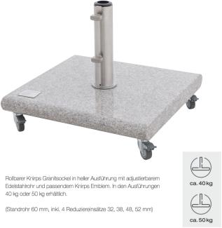 KNIRPS Rollsockel Granit 40 oder 50 kg Schirmständer Granitsockel Trolley rollbar 85897 40 kg