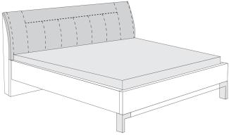 'Loft' Bett mit Polsterkopfteil, grau, 180 x 200 cm