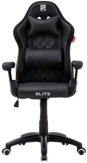 ELITE Gaming Stuhl Pulse für Kinder - Ergonomischer Bürostuhl - Schreibtischstuhl - Chefsessel - Sessel - Racing Gamingstuhl - Drehstuhl - Chair - Kunstleder (Schwarz/Weiß RGB)