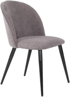 Stuhl >NAYLA< (2er-Set) in grau aus Cord - 51x81,5x60cm (BxHxT)