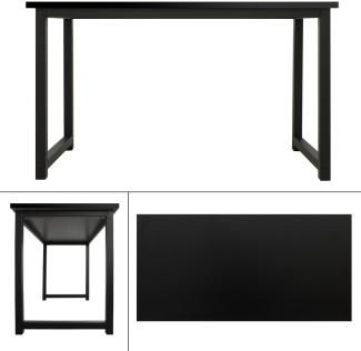 Schreibtisch 120x60x75 cm Schwarz aud MDF und Metall ML-Design