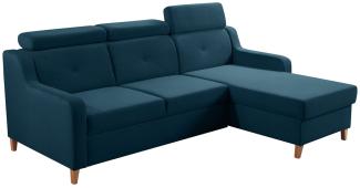 Ecksofa Enikor, 3 Sitzer L-Form Sofa mit Bettkasten und Schlaffunktion (Kronos 05, Seite: Rechts)