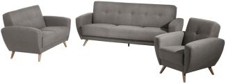 Sofa 2-Sitzer Karen Bezug Samtvelours (mit Clean-Abo Ausrüstung) Buche natur / grau 21846