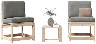 vidaXL 3-tlg. Garten-Lounge-Set Massivholz Kiefer