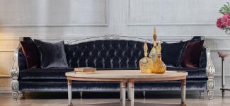 Casa Padrino Luxus Barock Wohnzimmer Sofa Lila / Silber - Prunkvolle Barock Wohnzimmer & Hotel Möbel