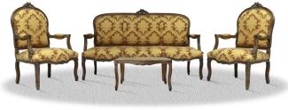 Casa Padrino Barock Salon Set mit Sitzbank 2 Stühlen und Tisch - Antik Stil