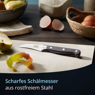 KHG Schälmesser Messer Küchenmesser | 7,62 cm Klinge aus rostfreiem Stahl | ergonomischer Griff mit Fingerschutz, 3-fach vernietet