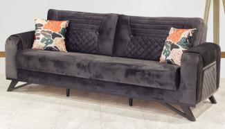 Casa Padrino Luxus Schlafsofa Schwarz / Grau 215 x 90 x H. 80 cm - Modernes Wohnzimmer Sofa