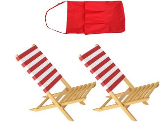 Klappstuhl Strandstuhl Anglerstuhl Gartenstuhl Stuhl zum Zusammenstecken rot-weißem Bezug V-10-353
