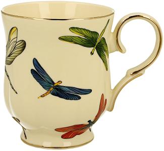 DUO ECRU Becher 450 ml DRAGONFLIES New Bone China Porzellan