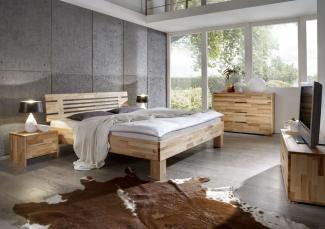 Massivholzbett Schlafzimmerbett - LANDO - Bett Kernbuche 90x200 cm