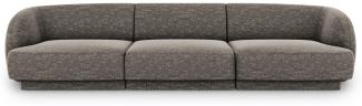 Micadoni 3-Sitzer Sofa Miley | Bezug Grey | Beinfarbe Black Plastic