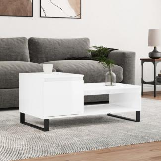 vidaXL Couchtisch Hochglanz-Weiß 100x50x45 cm Holzwerkstoff