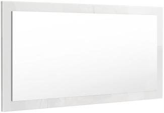 Vladon Spiegel Lima, Wandspiegel mit Rahmen im modernen Stil, Weiß Hochglanz (110 x 52 cm)