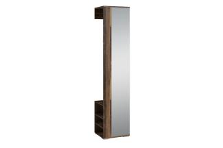 byLIVING Flurgarderobe BEN / Garderobe Old Wood mit Spiegel / Spiegelschrank für den Flur mit Kleiderstange und Ablage / B 40, H 184, T 35 cm