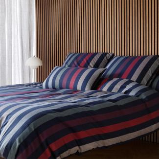 elegante Soft-Flanell Bettwäsche Swift navy blau|140x200 cm + 70x90 cm