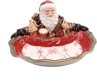 Goebel Schale Santa Präsentiert, Fitz & Floyd Christmas Collection, Steingut, Bunt, 51001541