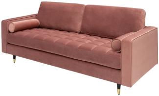 Modernes 3er Sofa 220cm COMFORT alt-rosa Samt Federkern Design Elegant