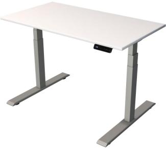 Kerkmann Schreibtisch Sitz- /Stehtisch Smart office 120x65x63-127 cm Gestell Silber Weiß