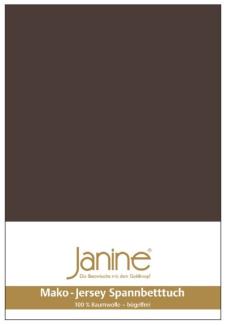 Janine Mako-Jersey Spannbetttuch Spannbettlaken 100% naturreine Baumwolle 90-100cm x 190-200cm 87 dunkelbraun